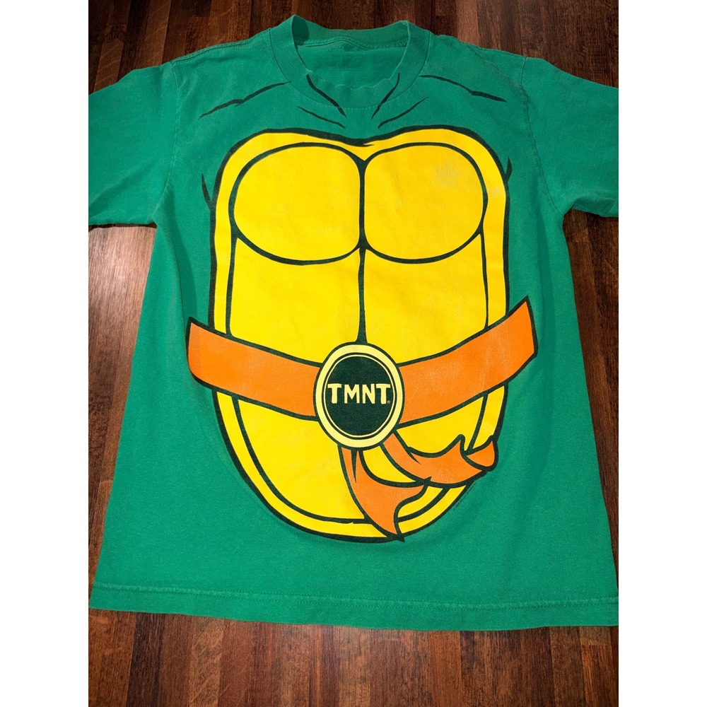 TMNT Teenage Mutant Ninja Turtles Costume T-Shirt Green Mens Small Double Sided